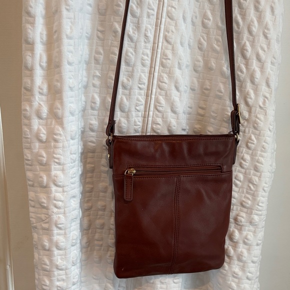 Margot Rich Brown Leather Messenger Bag - Picture 3 of 10